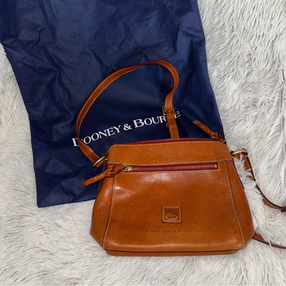 Dooney & Bourke Genuine Florentine Vacchetta Leather Crossbody - Picture 1 of 8